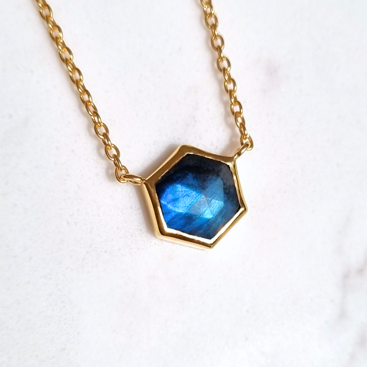 Labradorite necklace in 18k gold vermeil product image