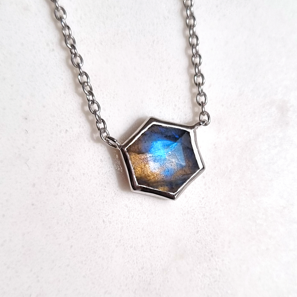 Labradorite necklace in sterling silver product image