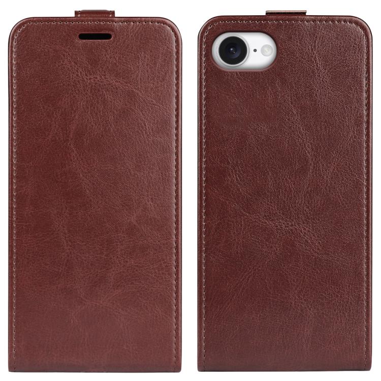Brown R64 vertical flip iPhone 17e 16e case