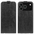 Mira Sales R64 texture vertical flip wallet iPhone 17 Pro case in black