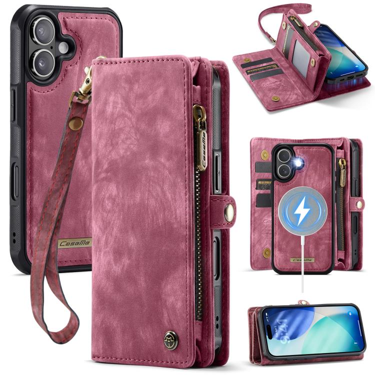 Red CaseMe 008 detachable iPhone 17 wallet stand case