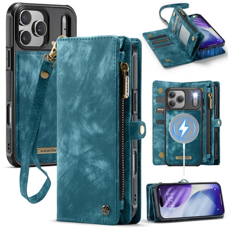 Blue CaseMe 008 detachable iPhone 17 Pro Max wallet stand case
