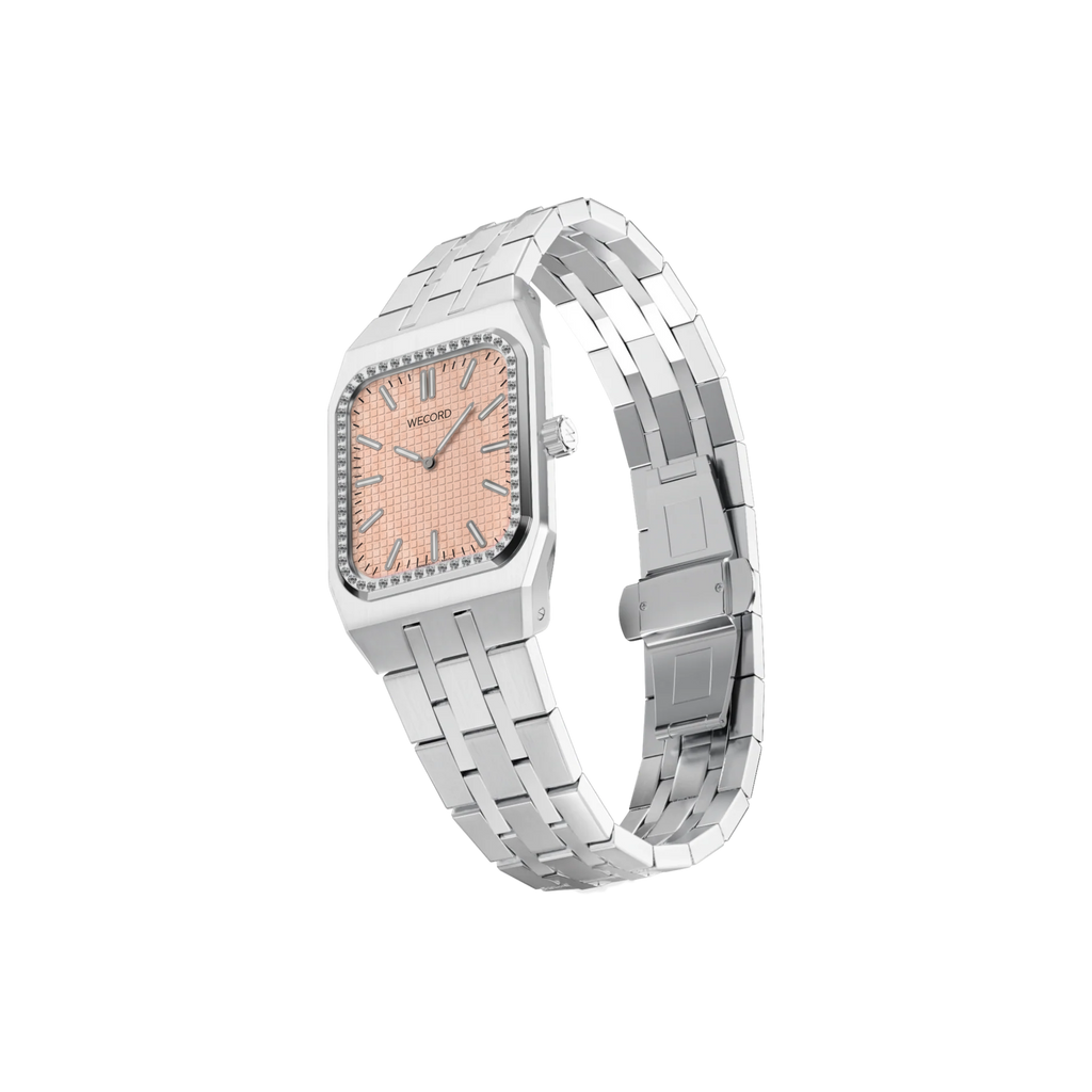 Wecord London Duke Small Diamond watch in Salmon