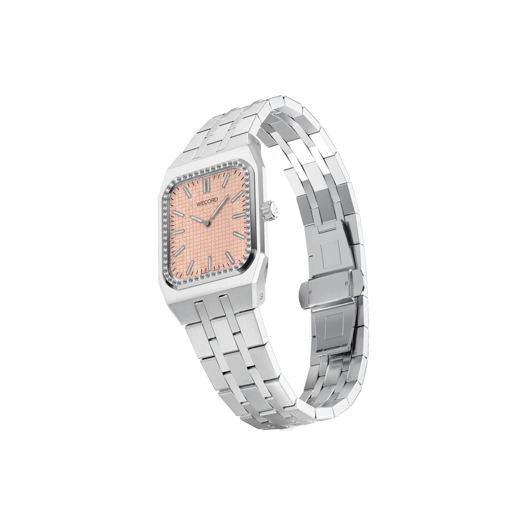 Wecord London Duke Small Diamond watch in Salmon