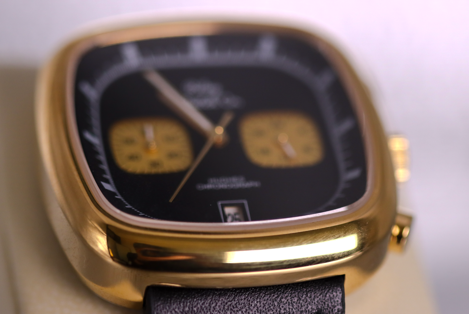 Chronograph watch dial detail