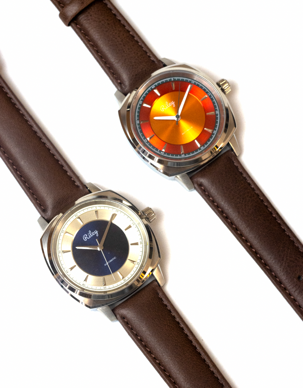 Riley Heritage Automatic watch leather strap detail