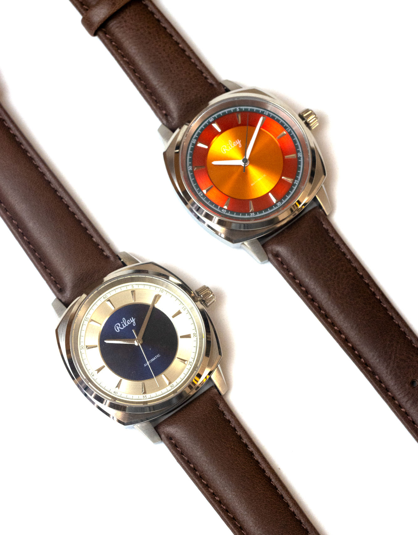 Riley Heritage Automatic watch leather strap detail