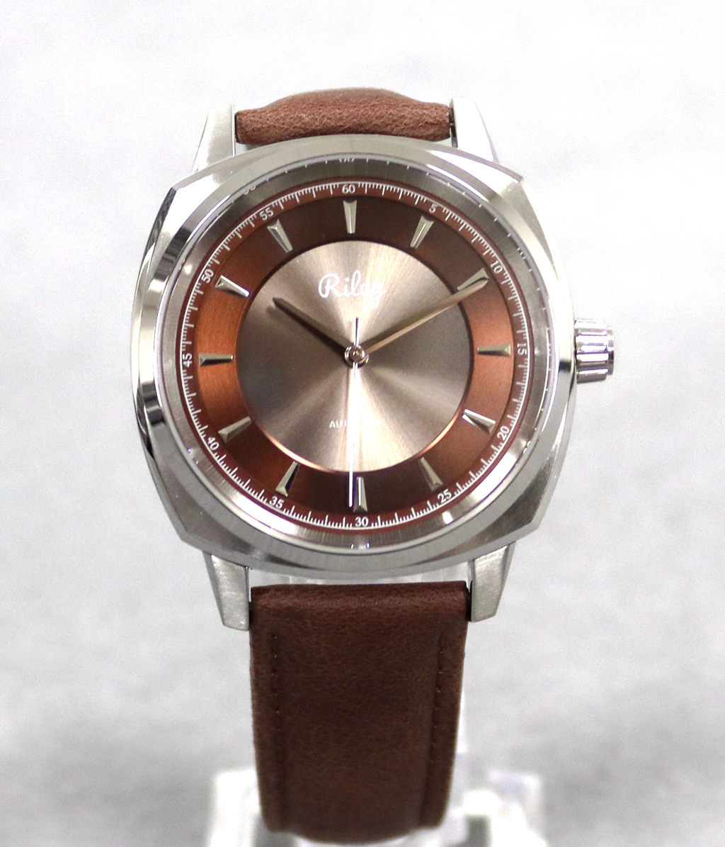 Riley Heritage Automatic watch dial and leather strap image