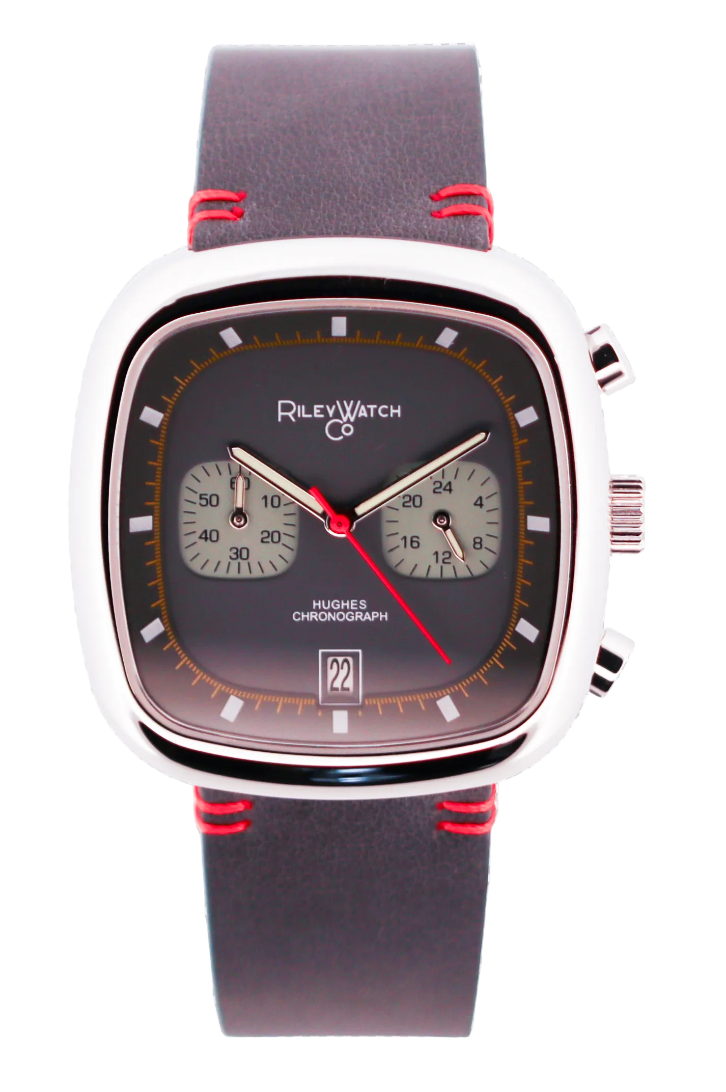 Riley Howard Hughes HH01 chronograph watch detail image