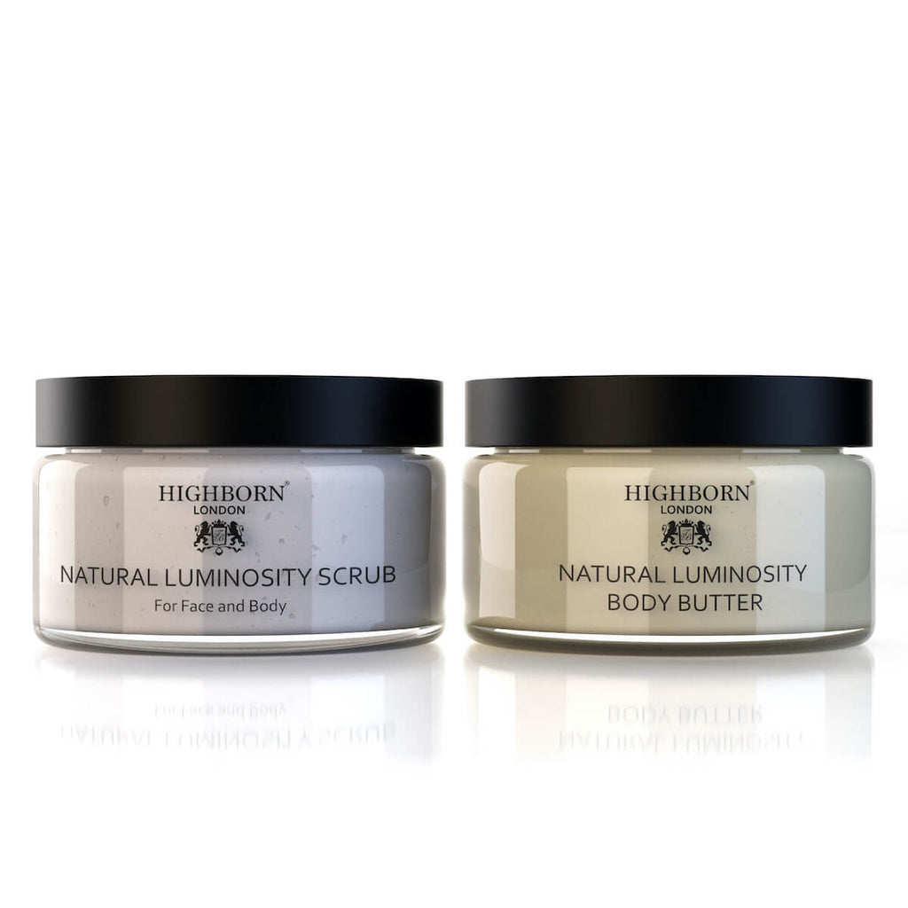 Highborn Scrub and Glow Luminosity Set two-product skincare bundle