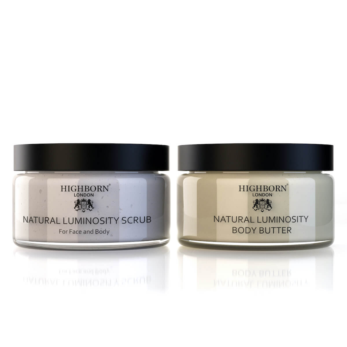 Highborn Scrub and Glow Luminosity Set two-product skincare bundle