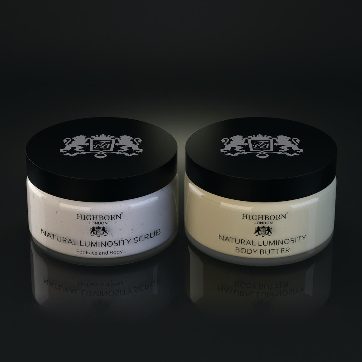 Highborn Scrub and Glow Luminosity Set premium skincare product image
