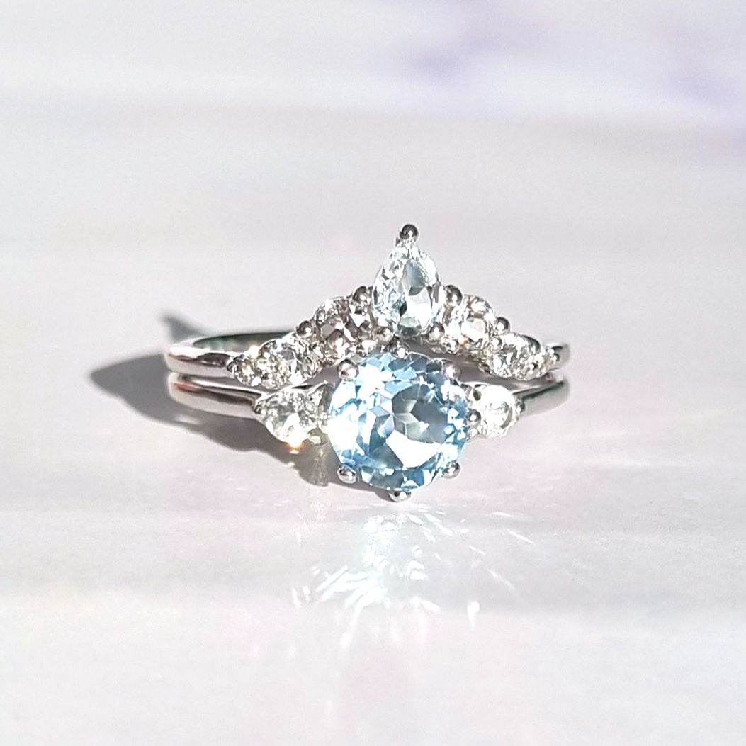 Selene sky blue topaz ring set in sterling silver product image