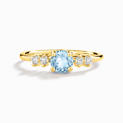 Vianne Jewellery sky blue topaz five-stone ring in 18k gold vermeil