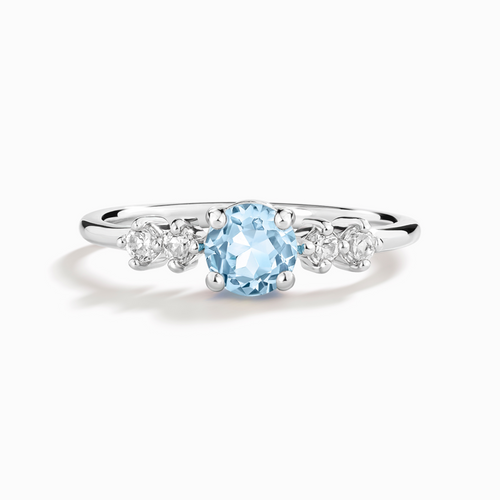 Vianne Jewellery sky blue topaz five-stone ring in sterling silver product image