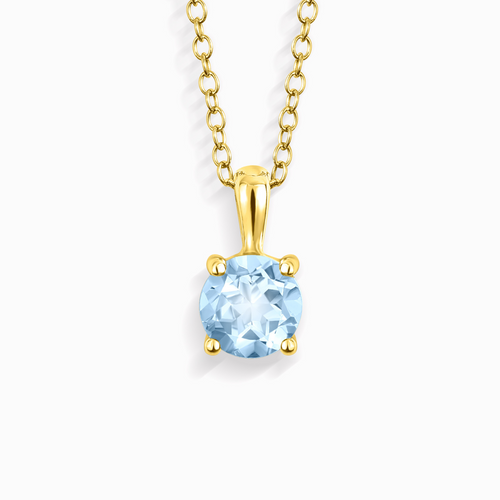 Vianne Jewellery sky blue topaz solitaire pendant necklace in 18k gold vermeil