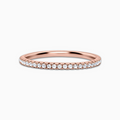 Slim full eternity ring with 1.2mm rose gold band on white background