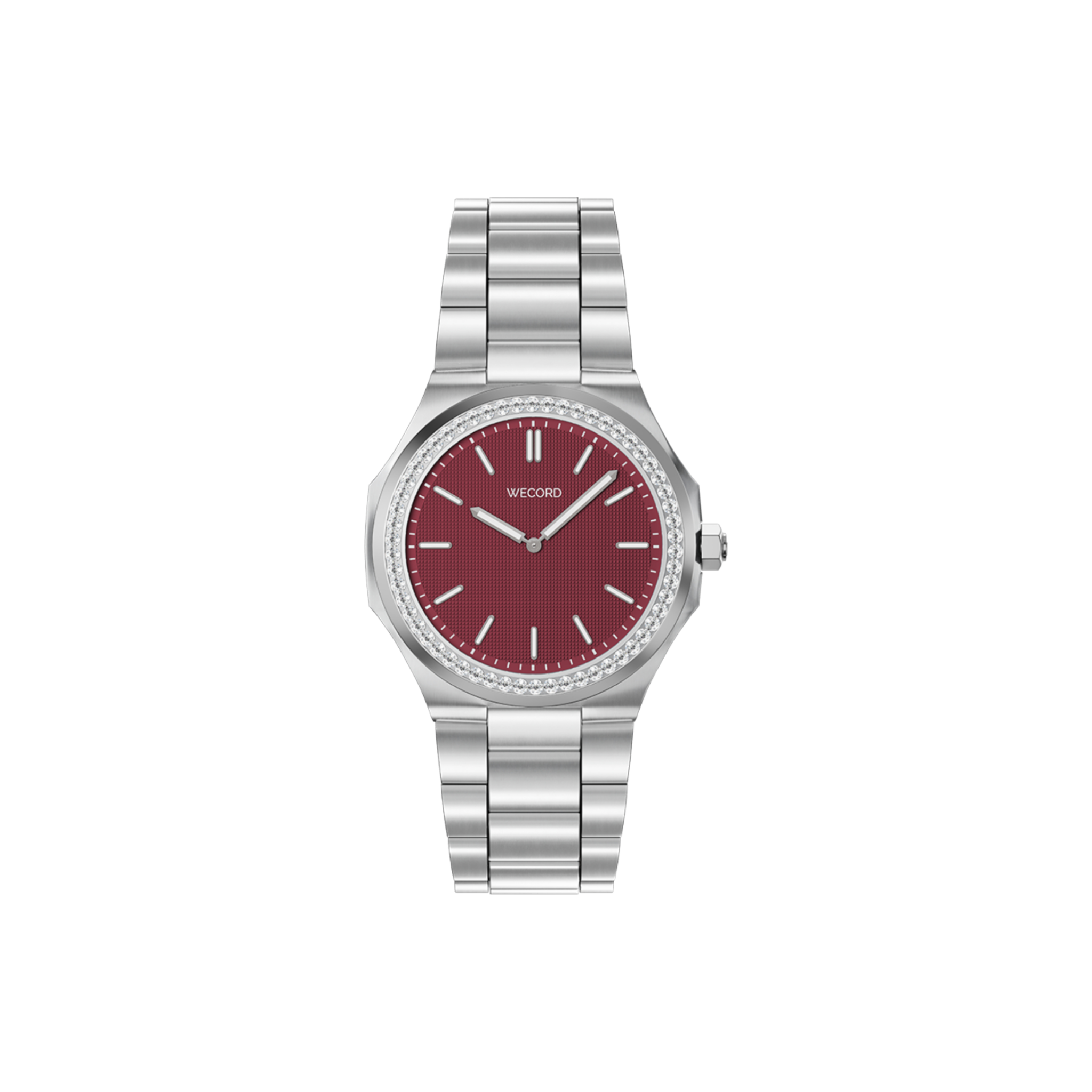 Wecord London Oliver Small Diamond watch in Burgundy