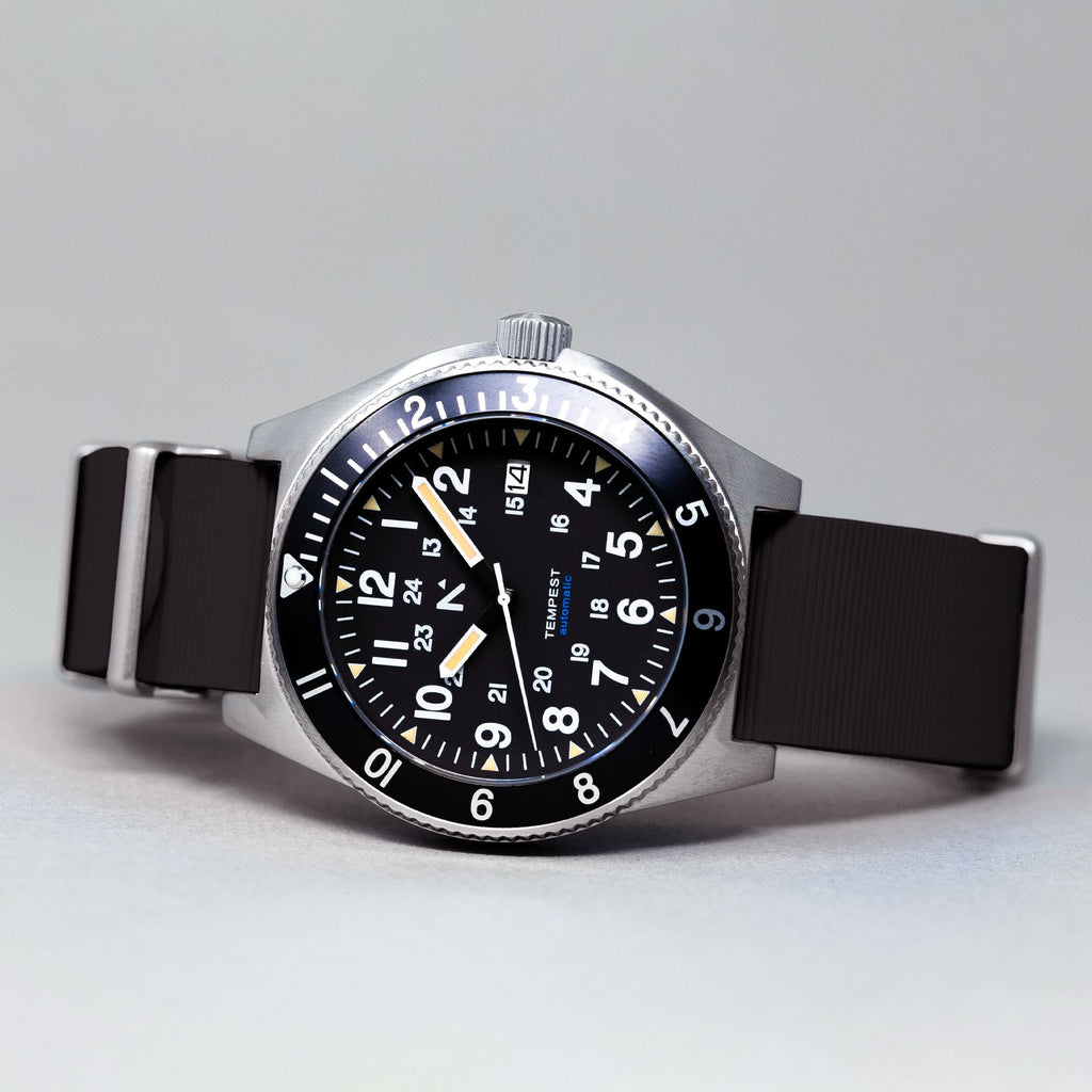 Rotate North Tempest Automatic Navigator watch side profile
