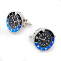 Batman style black and blue working watch cufflinks