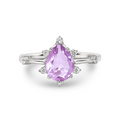 Estelle lavender amethyst ring in sterling silver on white background