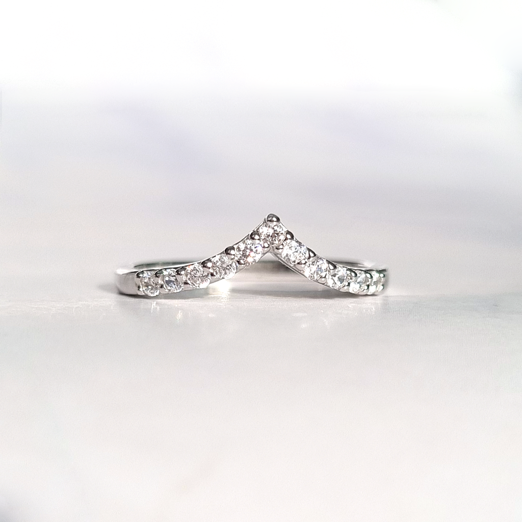 Wishbone curved eternity ring in sterling silver main image