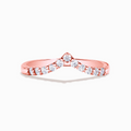Wishbone curved eternity ring in 18k rose gold vermeil on white background