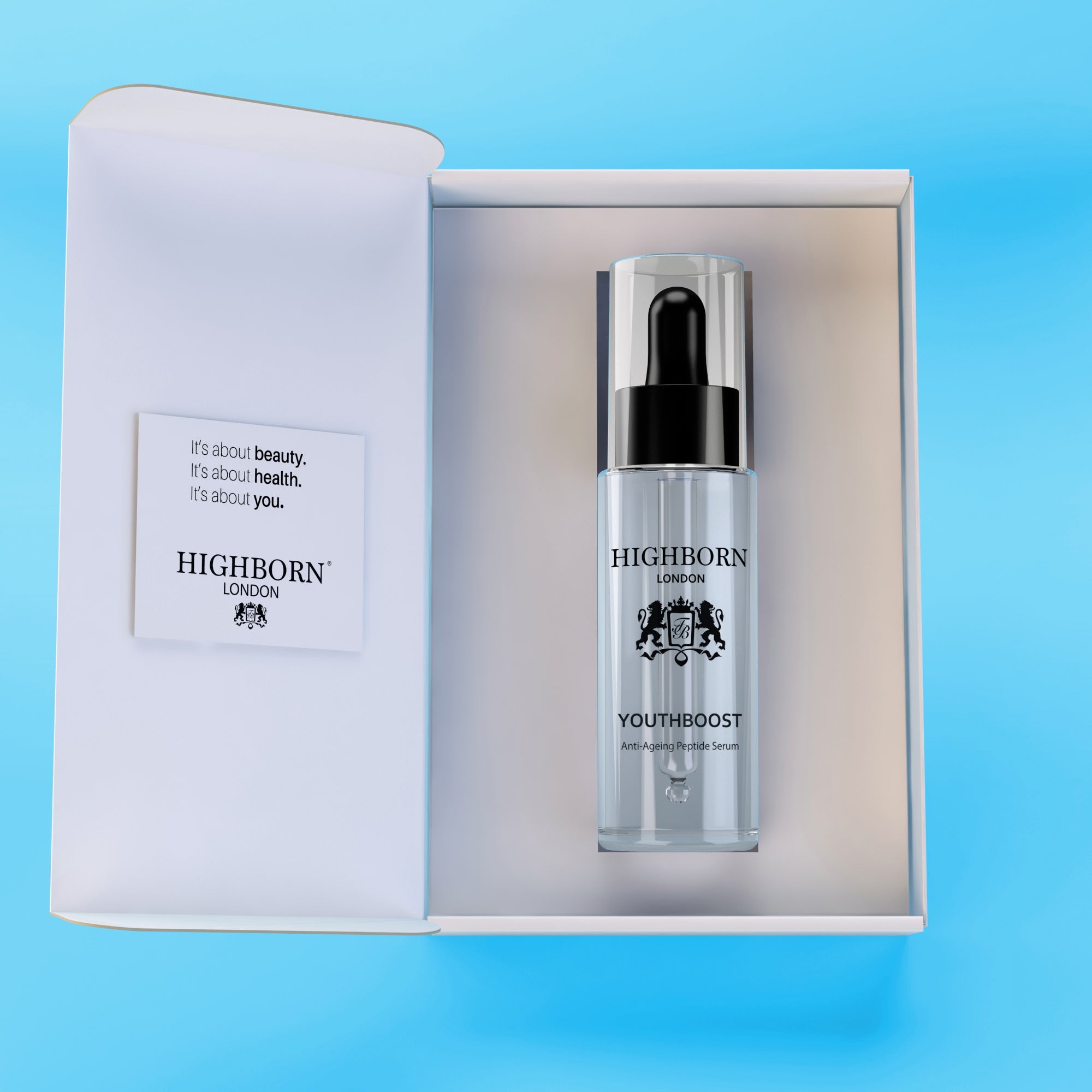 Highborn YOUTHBOOST Anti-Ageing Peptide Serum boxed product image