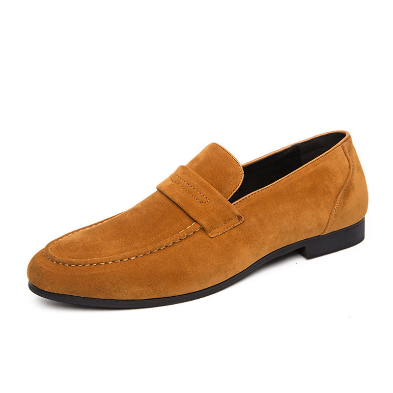 Kenike men's black British slip-on casual shoes front view