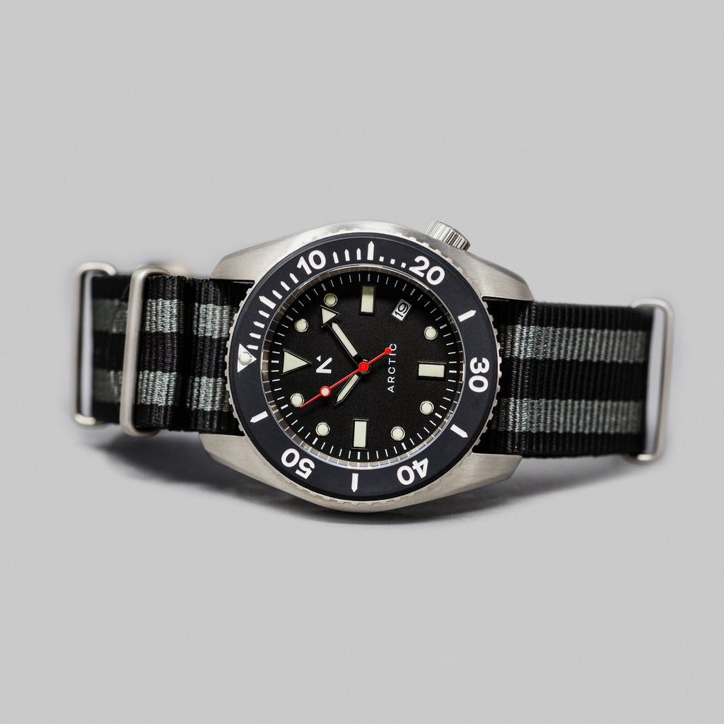 Rotate North Arctic professional dive watch side profile with ceramic bezel