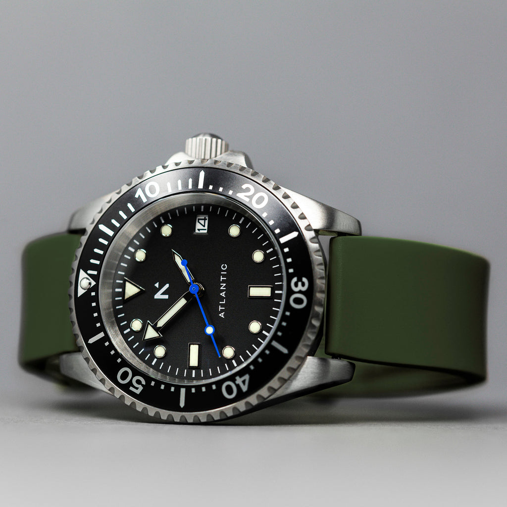 Rotate North Atlantic Dive Watch with Moss Green strap