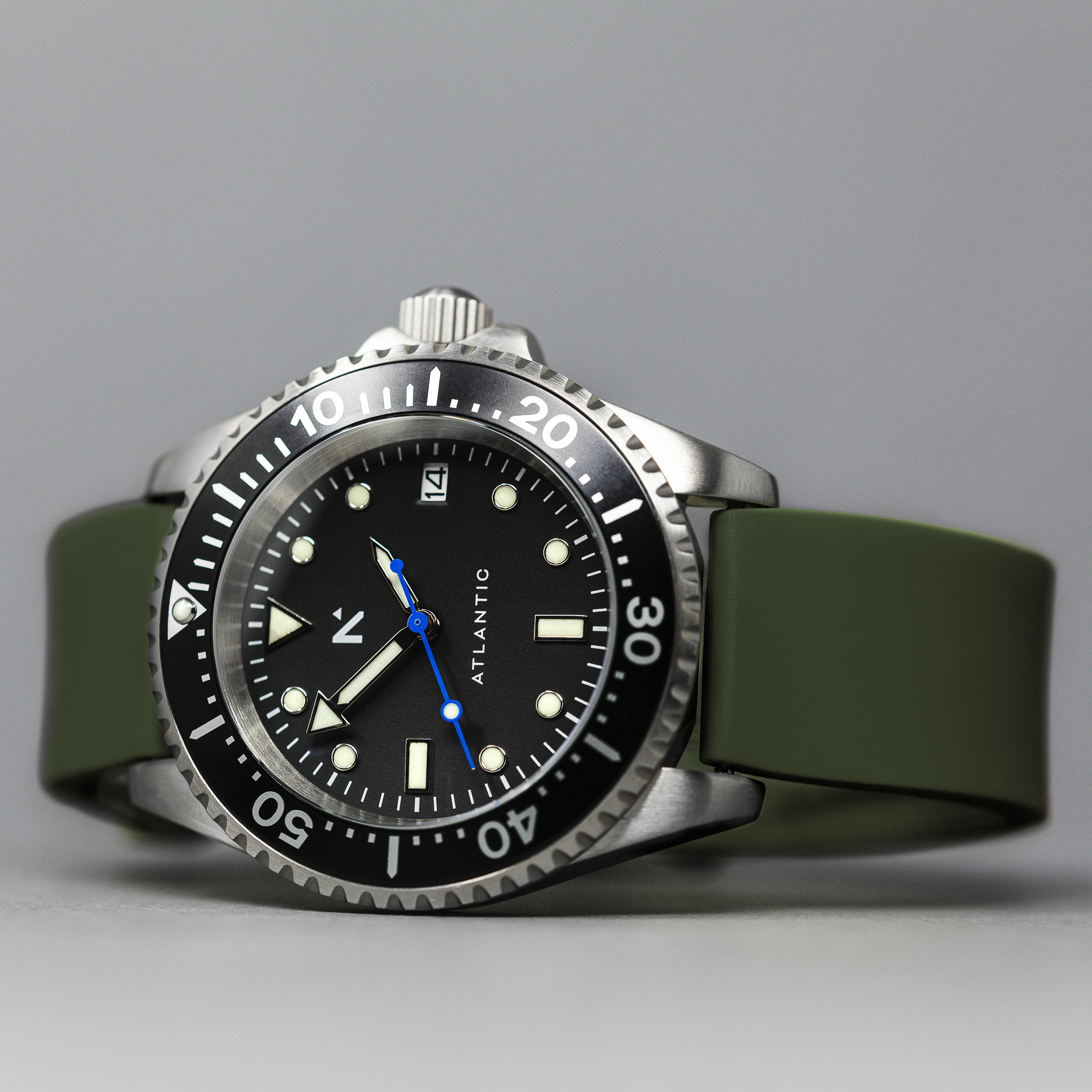Rotate North Atlantic Dive Watch with Moss Green strap