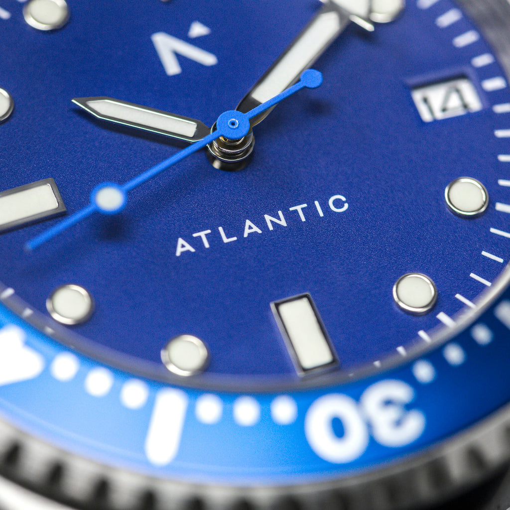 Rotate North Atlantic Dive Watch blue dial detail