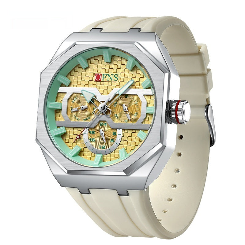 Kenike black waterproof quartz watch six-needle design variant
