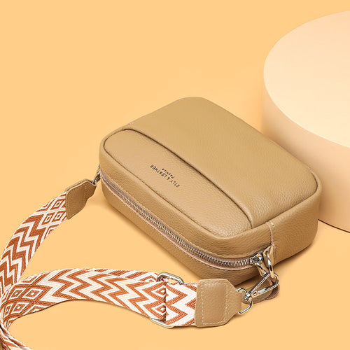 Kenike rhombus embroidered strap crossbody bag front view