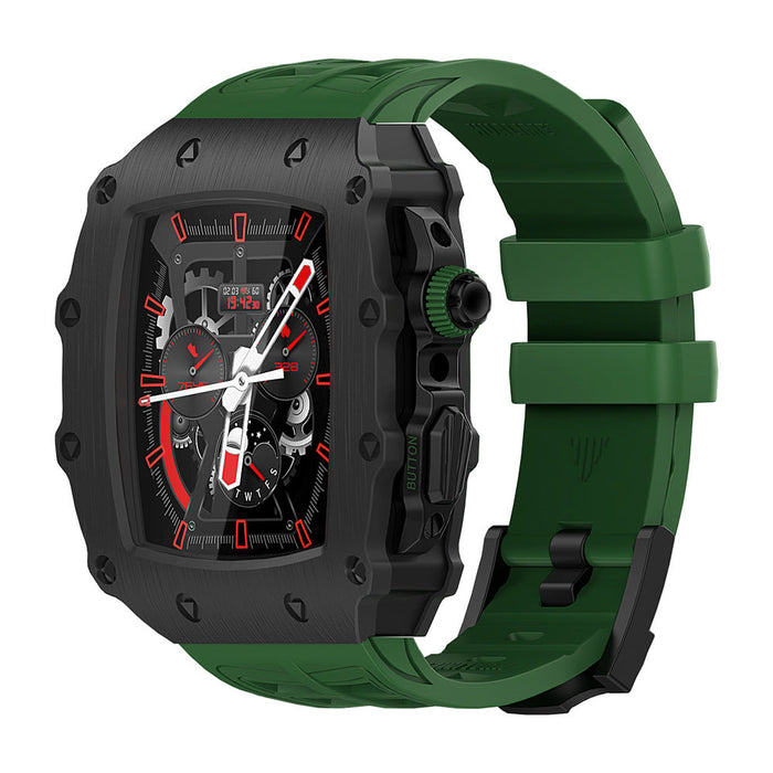 Metal Case Watchband with Tempered Film