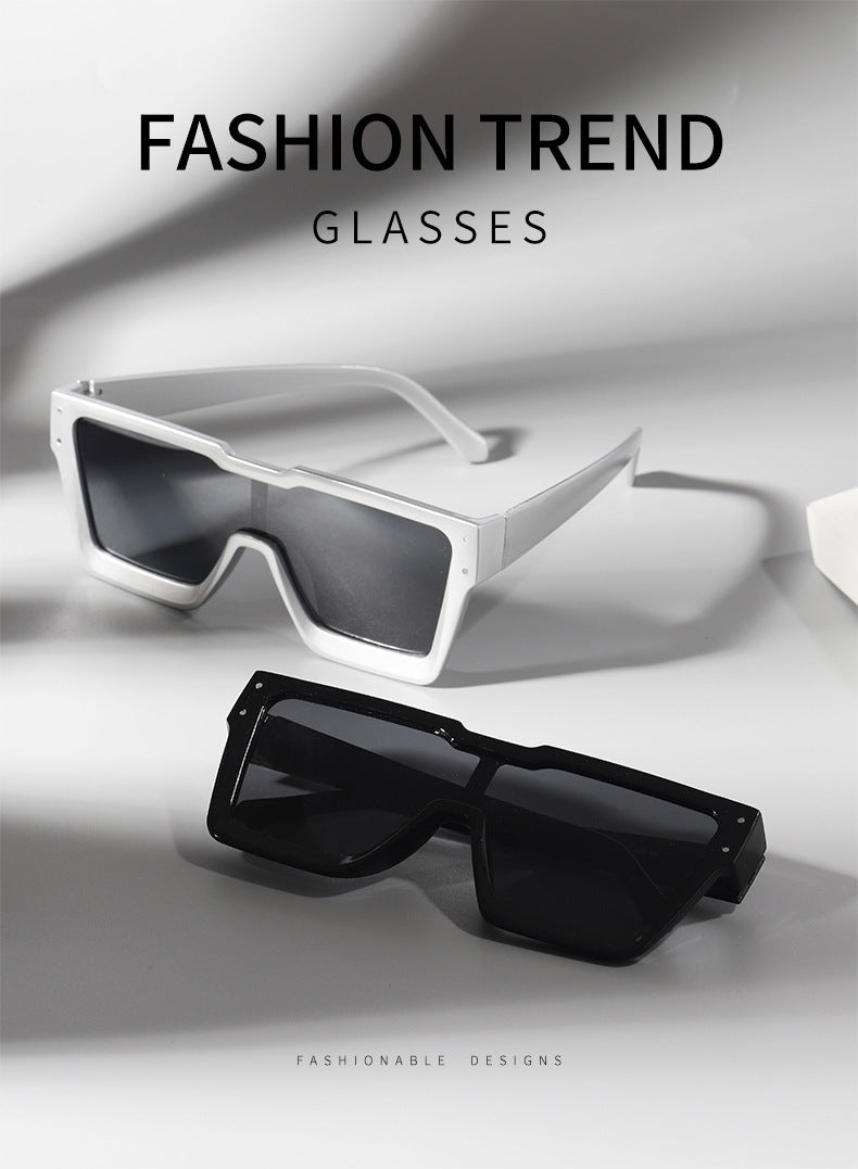 Kenike large rim sports sunglasses one-piece lens side detail
