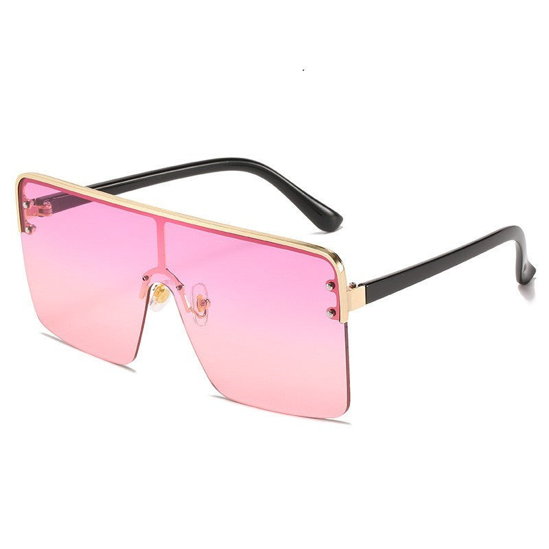 Kenike purple powder big frame metal gradient sunglasses variant