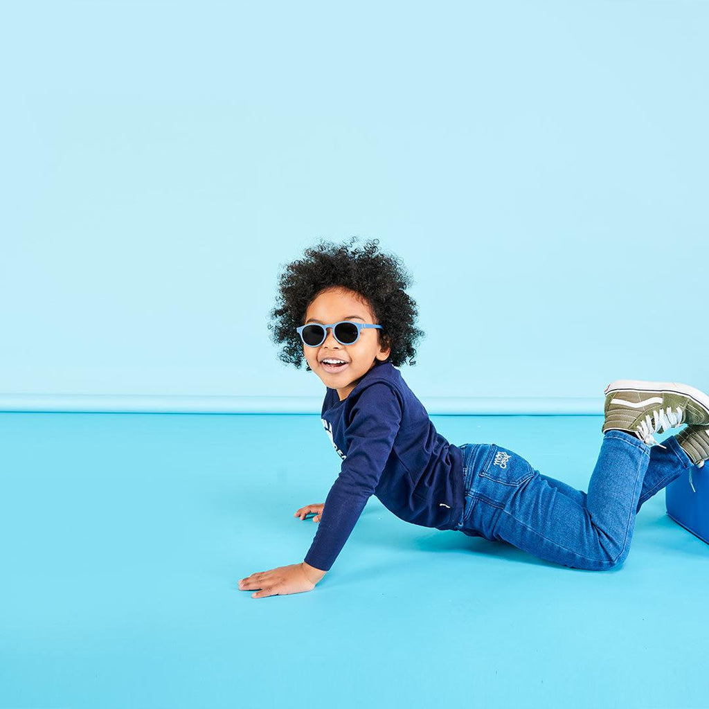 Babiators Eco Original Keyhole Pacific Blue sunglasses toddler lifestyle image