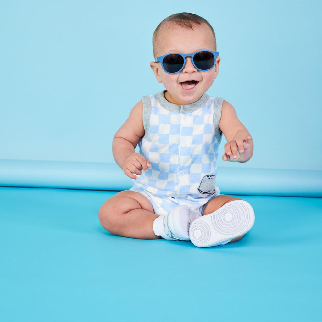 Babiators Eco Original Keyhole Pacific Blue sunglasses lifestyle image
