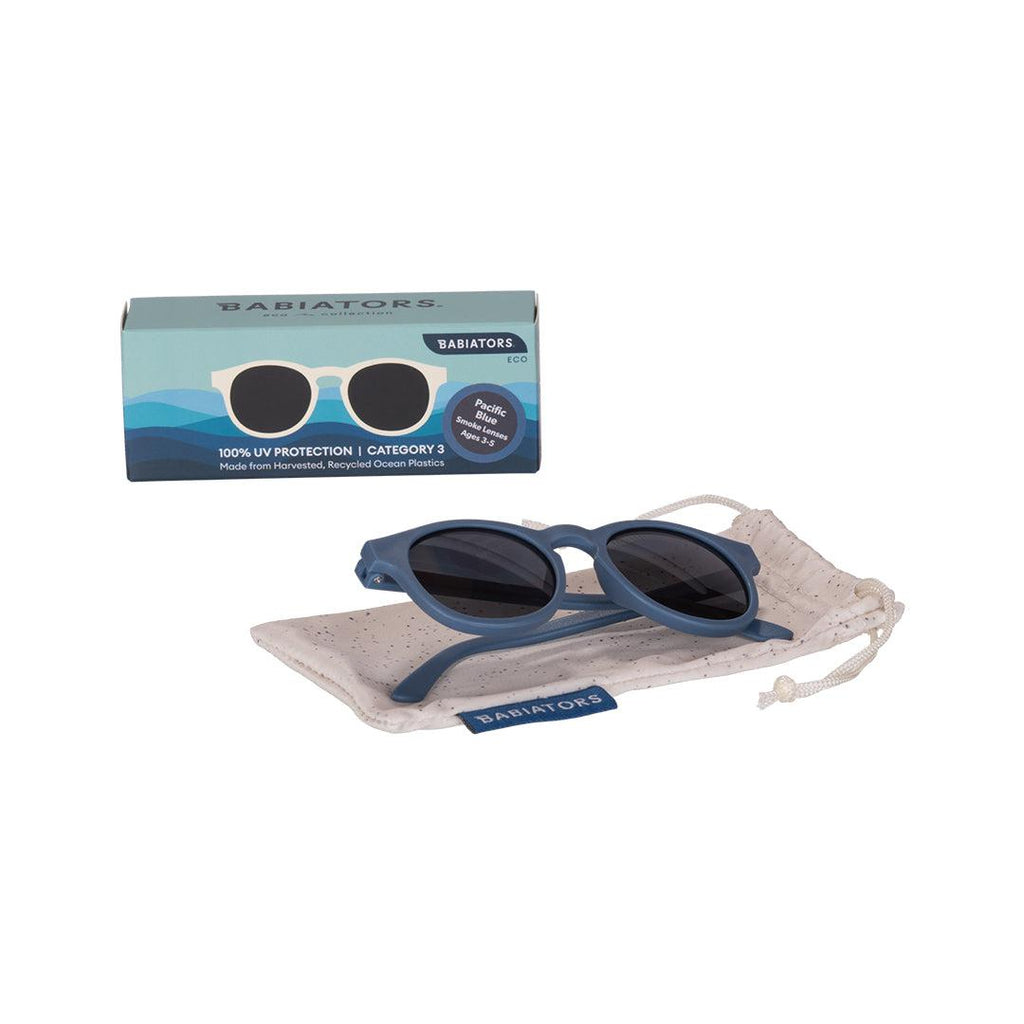 Babiators Eco Original Keyhole Pacific Blue kids sunglasses front view