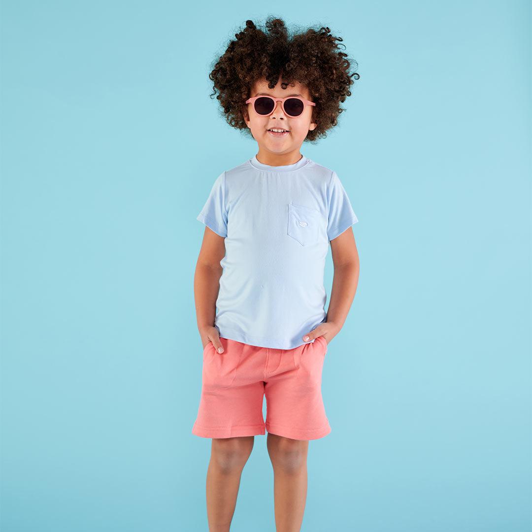 Babiators Eco Original Keyhole Seashell Pink sunglasses worn by child