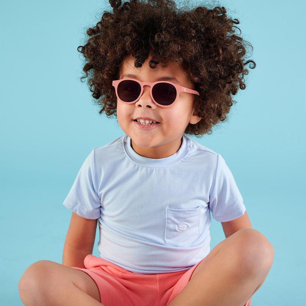 Babiators Eco Original Keyhole Seashell Pink kids sunglasses lifestyle image