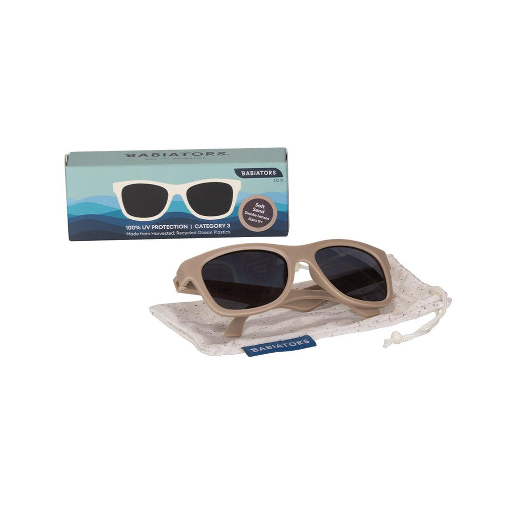 Babiators Eco Original Navigator Soft Sand kids sunglasses front view