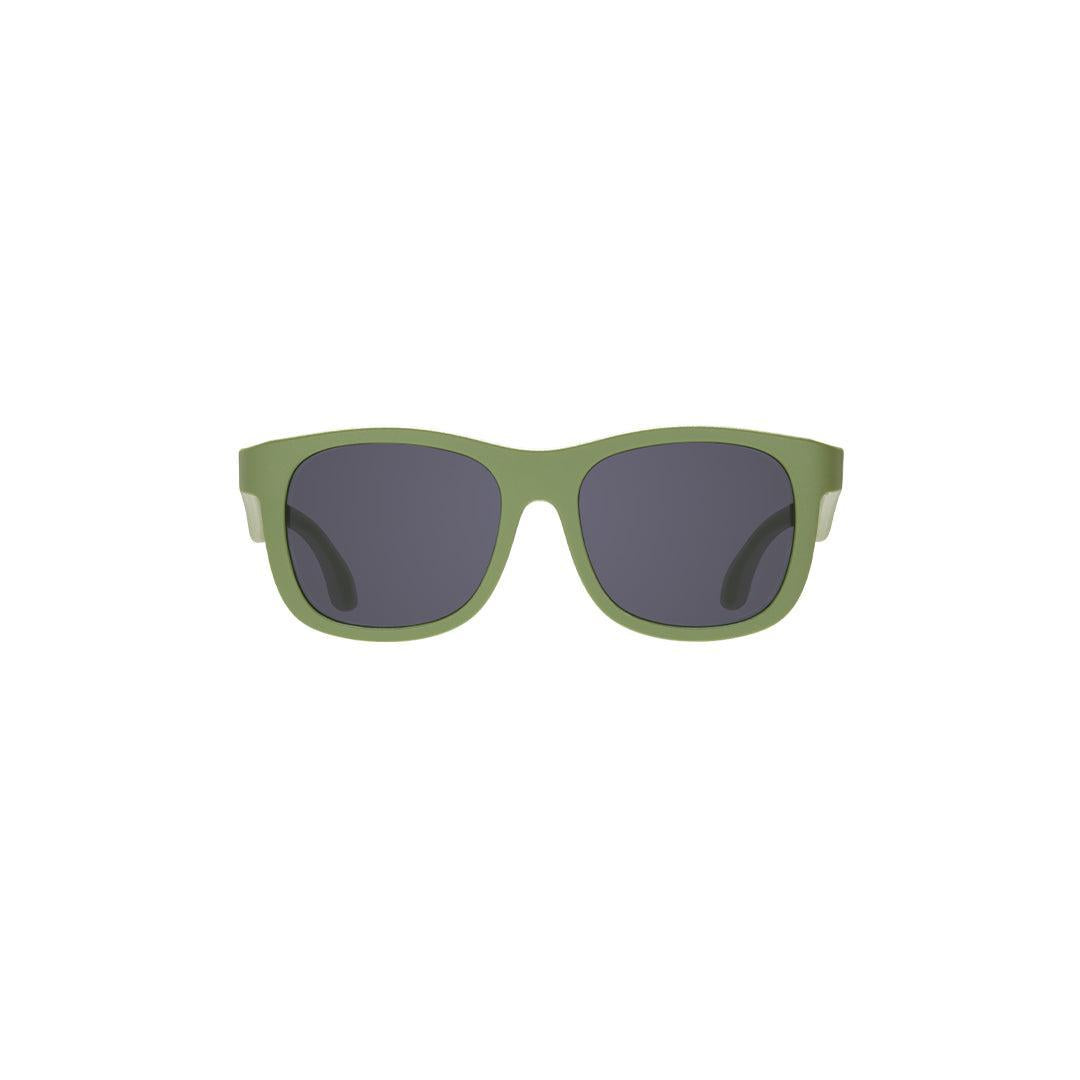 Babiators Eco Original Navigator kids sunglasses in Wild Moss 3-5 years flat lay