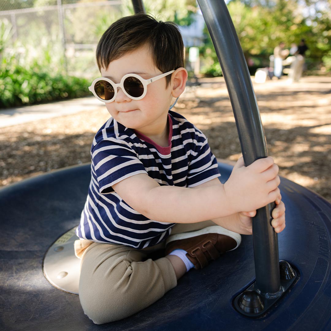 Babiators Original Euro Round Sweet Cream sunglasses lifestyle image