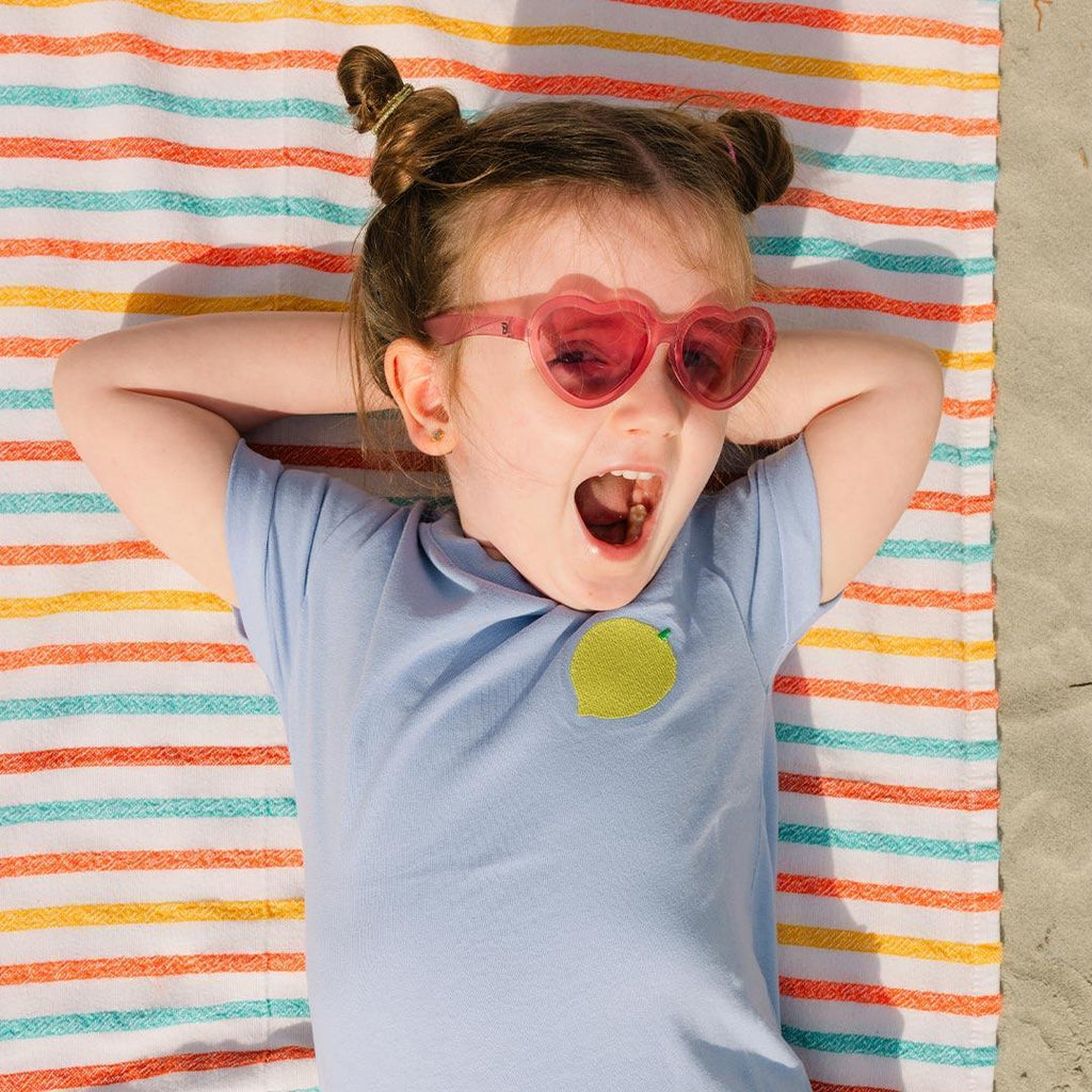 Babiators Original Mirrored Heart Fuchsia Haze sunglasses lifestyle image