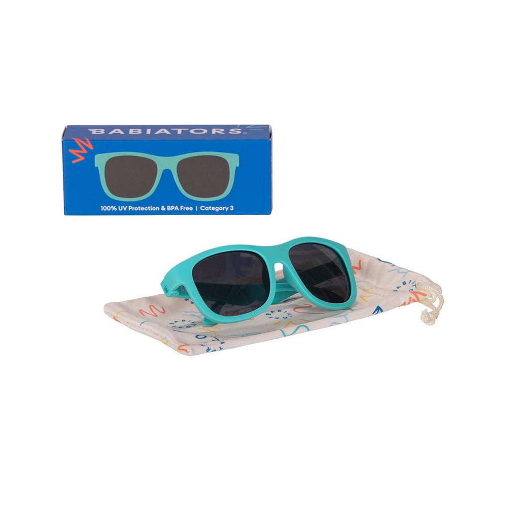 Babiators Original Navigator Totally Turquoise kids sunglasses front view