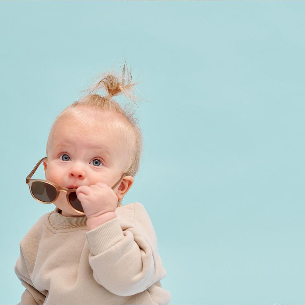 Babiators Original Keyhole Cocoa Cloud sunglasses toddler lifestyle image