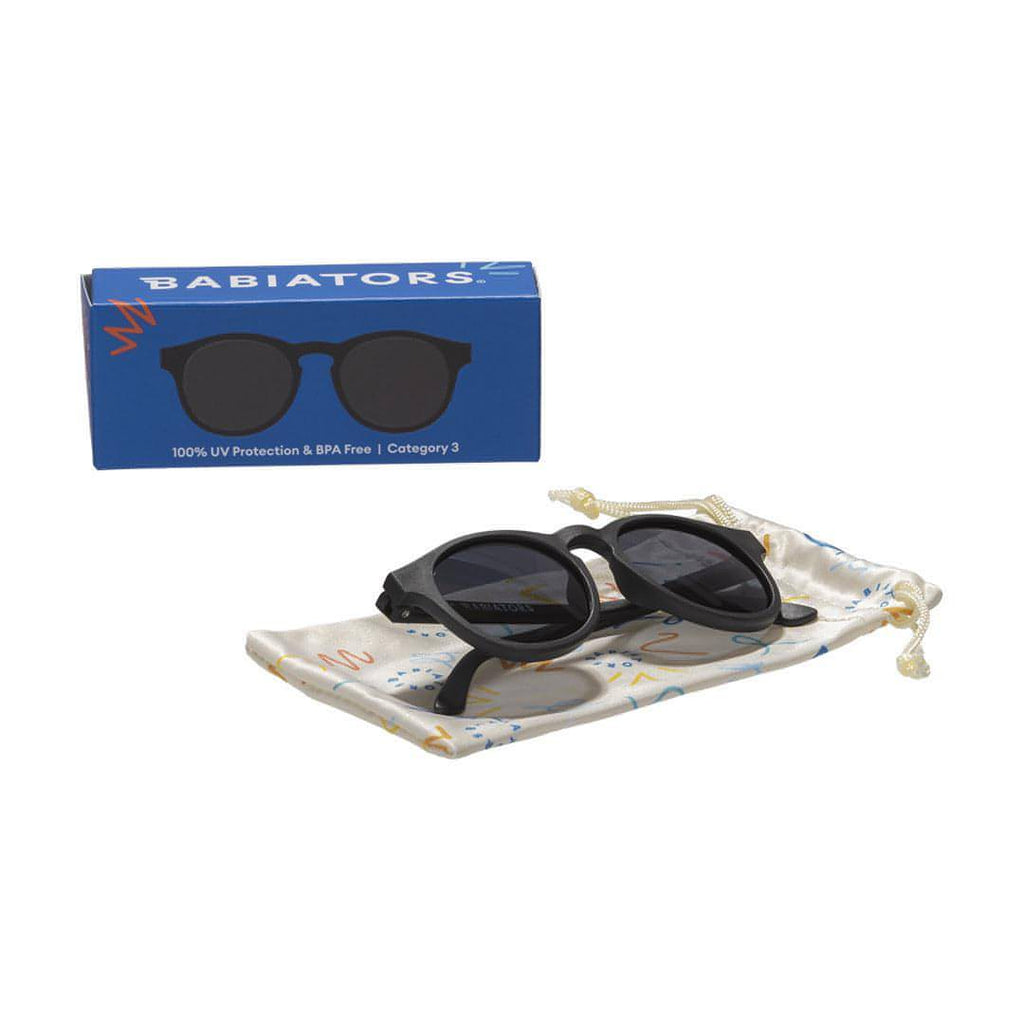 Babiators Original Keyhole Jet Black kids sunglasses front view